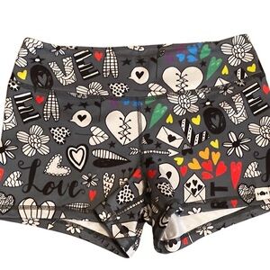 WODBottom Valentine Love February Shorties Medium Multi Heart